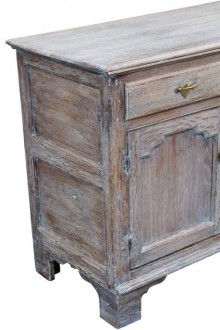 18th Century Georgian Limed Oak Dresser With Planked Top Moulded